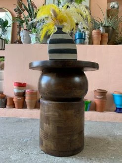 Feng Sway Exclusive MCM Mango Wood End Table With Espresso Stain ALL HOME DECOR + ODDITIES