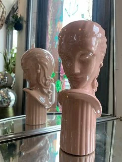 Vintage 80s Pastel Pink Goddess Bust