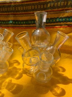 Vintage Glass Cluster Propagation Vase Set