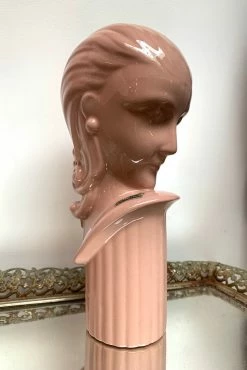 Vintage 80s Pastel Pink Goddess Bust