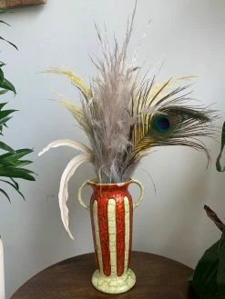 Vintage Striped Crackle Vase BUD VASES