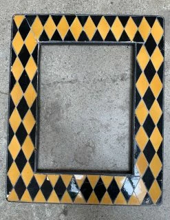 Vintage ALL HOME DECOR + ODDITIES Mosaic Harlequin Picture Frame