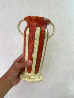 Vintage Striped Crackle Vase BUD VASES