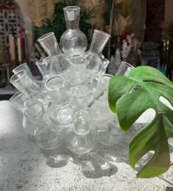 Vintage Glass Cluster Propagation Vase Set