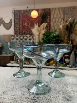 Feng Sway Blown Glass Margarita Cups