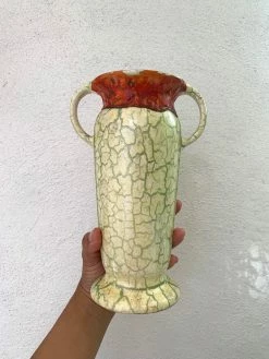 Vintage Striped Crackle Vase BUD VASES