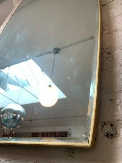 Vintage Post Modern Beveled Edge Mirror With Gold Toned Frame ALL HOME DECOR + ODDITIES