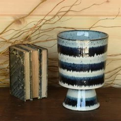 Feng Sway Indigo Stripe Chalice Planter