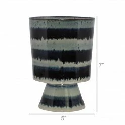 Feng Sway Indigo Stripe Chalice Planter