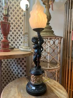 Feng Sway Goth Cherub Torch Lamp