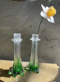 Vintage Emerald Glass Murano Propagation Vase