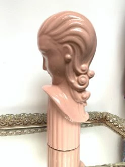 Vintage 80s Pastel Pink Goddess Bust
