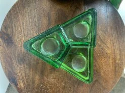 Vintage Green Glass MCM Tealight Holder ALL RITUAL