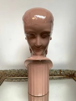 Vintage 80s Pastel Pink Goddess Bust