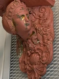 ART + MIRRORS Antique Pink And Gold Woman Wall Shelf