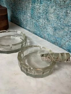 Vintage Glass Iceberg Ashtray - Large 12 Vintage Glass Iceberg Ashtray - Large