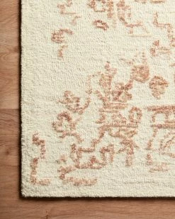 FENG SWAY Rust + White Delicacy Rug ~ 5' X 7'6" ALL HOME DECOR + ODDITIES