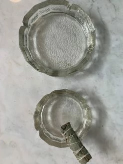 Vintage Glass Iceberg Ashtray - Large 13 Vintage Glass Iceberg Ashtray - Large