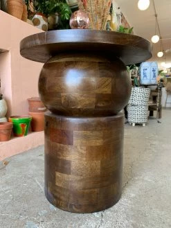 Feng Sway Exclusive MCM Mango Wood End Table With Espresso Stain ALL HOME DECOR + ODDITIES