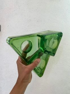 Vintage Green Glass MCM Tealight Holder ALL RITUAL