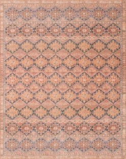 FENG SWAY Persimmon Indigo Area Rug ~ 5' X 7'6"