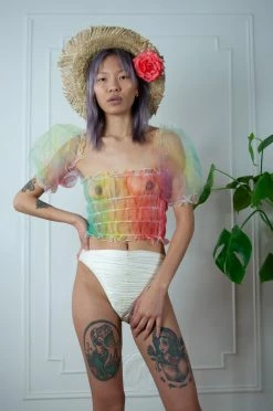 Feng Sway TOPS Rainbow Organza Prairie Top