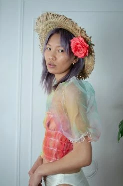 Feng Sway TOPS Rainbow Organza Prairie Top