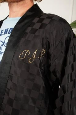 Vintage LOUNGE WEAR WWII Custom Silk Dragon Embroidery Robe