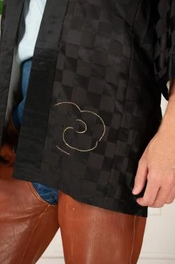 Vintage LOUNGE WEAR WWII Custom Silk Dragon Embroidery Robe