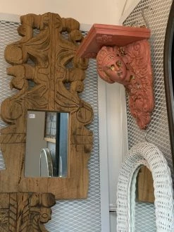 ART + MIRRORS Antique Pink And Gold Woman Wall Shelf