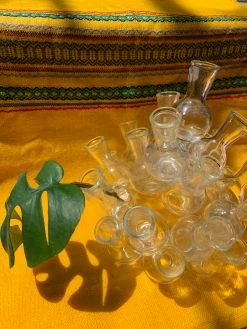 Vintage Glass Cluster Propagation Vase Set