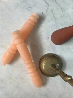 Feng Sway ALL HOME DECOR + ODDITIES Blush Totem Taper Candle 10"