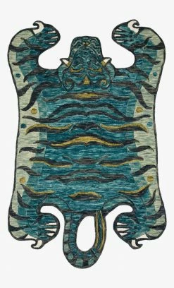 Feng Sway Exclusive Teal Tiger Rug ALL HOME DECOR + ODDITIES