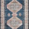Vintage Denim + Blush Area Rug ~ 7'6" X 9'6" ALL HOME DECOR + ODDITIES