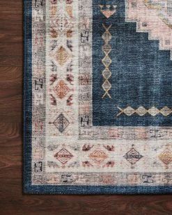 Vintage Denim + Blush Area Rug