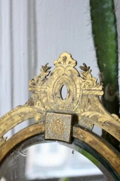 ALL HOME DECOR + ODDITIES Antique Brass Mirror