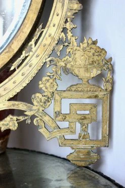 ALL HOME DECOR + ODDITIES Antique Brass Mirror