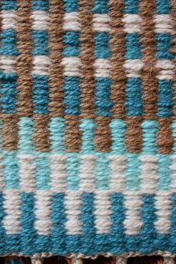 Vintage ALL HOME DECOR + ODDITIES Woven Teal Table Rug