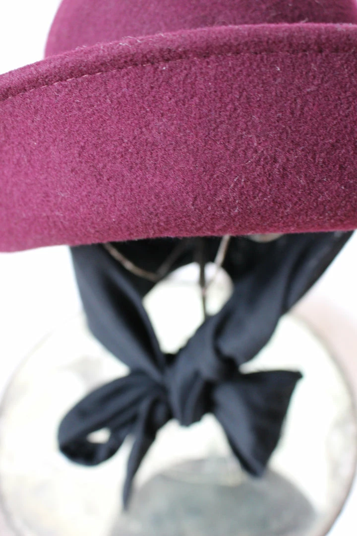 Vintage Plum Doe Skin Scarf Hat 7 Vintage Plum Doe Skin Scarf Hat