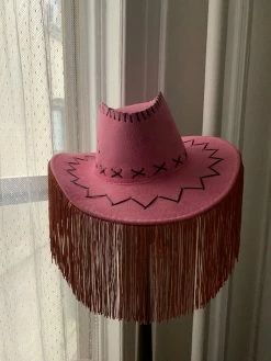 Feng Sway Exclusive Copy Of Ride 'Em Cowgirl Hat With Fringe - Pink HATS