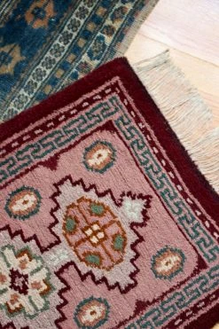 Vintage ALL HOME DECOR + ODDITIES Witchy Antique Maroon Rug