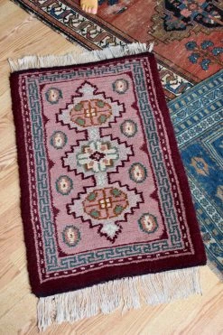 Vintage ALL HOME DECOR + ODDITIES Witchy Antique Maroon Rug