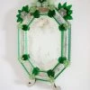 Rare Antique Green Venetian Murano Glass Mirror ALL HOME DECOR + ODDITIES