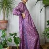 Vintage Purple Floral Saks Fifth Ave Kaftan DRESSES