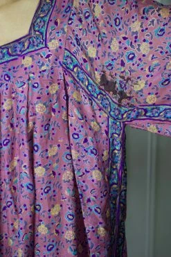 Vintage Purple Floral Saks Fifth Ave Kaftan DRESSES