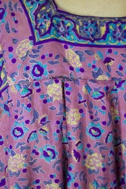Vintage Purple Floral Saks Fifth Ave Kaftan DRESSES