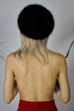 Feng Sway Black Mohair Beret