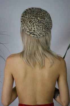 Feng Sway Tan Leopard Mohair Beret