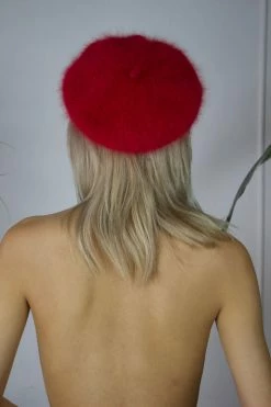 Feng Sway HATS Red Mohair Beret
