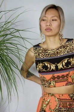 Feng Sway Exclusive Repurposed Vintage Cache Baroque Print Set JUMPSUITS + SETS